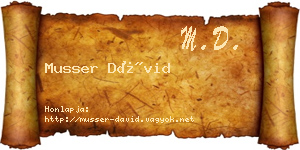 Musser Dávid névjegykártya